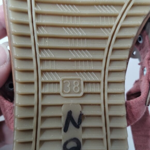 Enjoy Shoes Studded Flat Sandals Womens Size 38 Pink Flowers Adjustable Straps - Picture 7 of 10